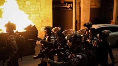 الشرطه الاسرائيليه تصيب 11مواطنا فلسطينيا وتعتقل 10 اخرين