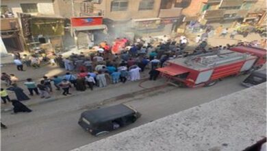 مصرع اب وابنه في حريق مطعم بمدينه قها بالقليوبية