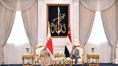 الرئيس السيسى يستقبل ملك البحرين فى مدينة العلمين الجديدة