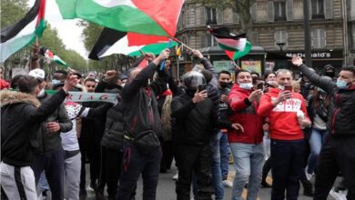 مسيرة جماهيرية داعمة لفلسطين تتجه من باريس إلى بروكسل