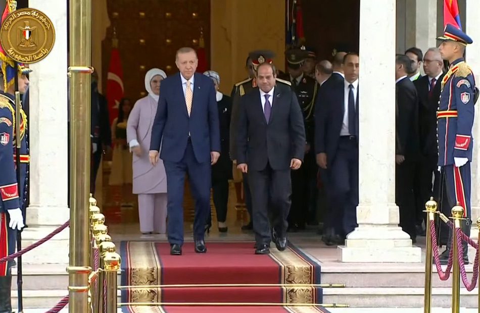 مراسم استقبال رسمية للرئيس التركي رجب طيب أردوغان في قصر الاتحادية